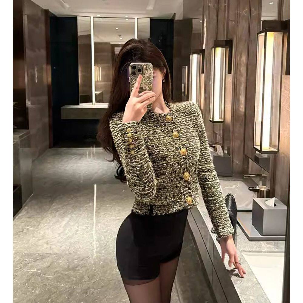 小香风针织开衫外套女春款气质2025新款春秋短外套百搭时尚短款