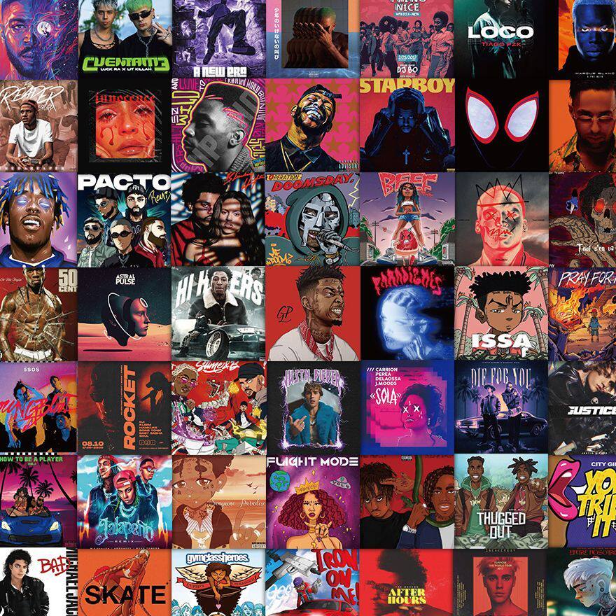 63张欧美歌手音乐专辑封面贴纸小众个性创意潮流贴画diy手帐防水