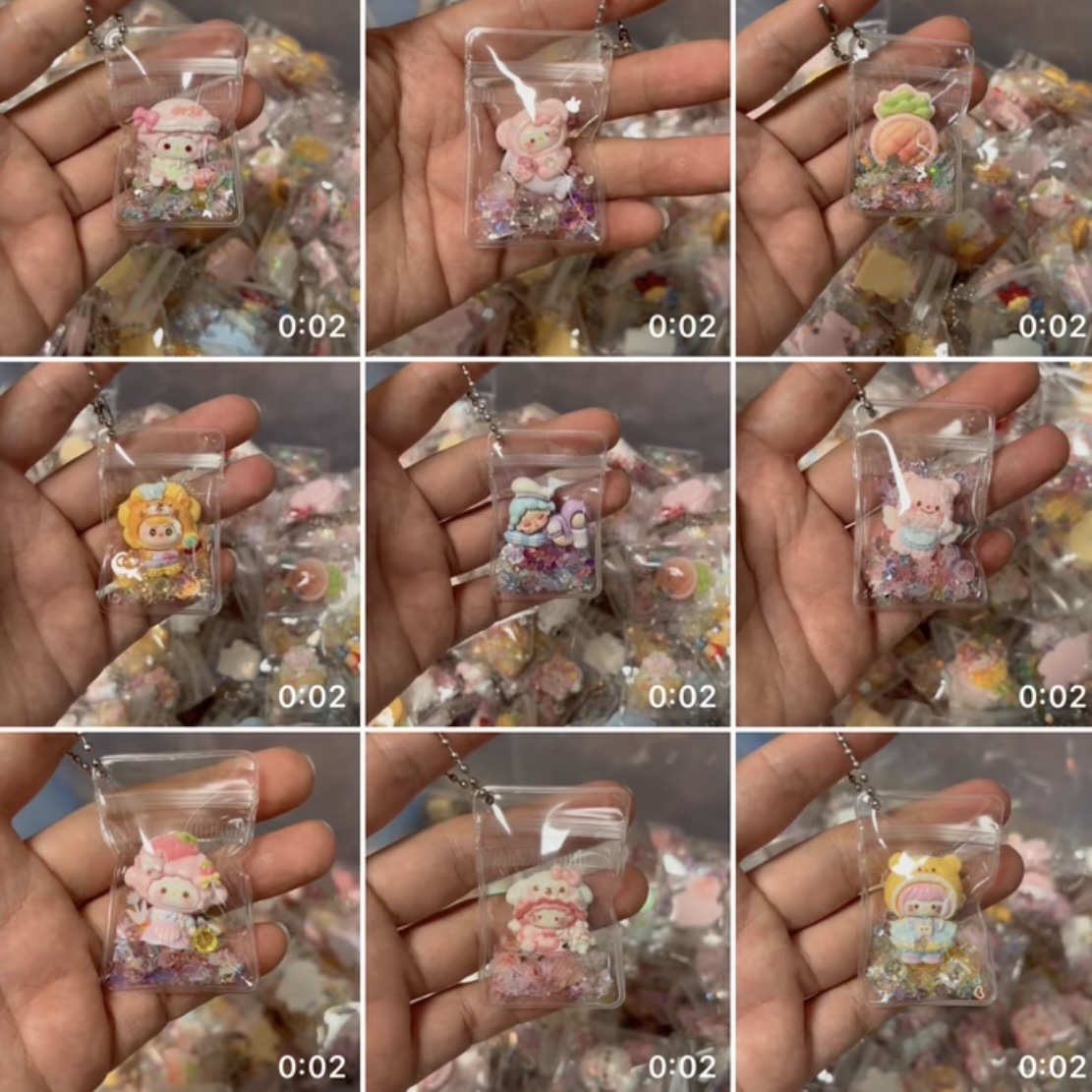 新款卡通可爱挂饰娃包装饰书包挂件亚克力钥匙扣小礼物送朋友礼物