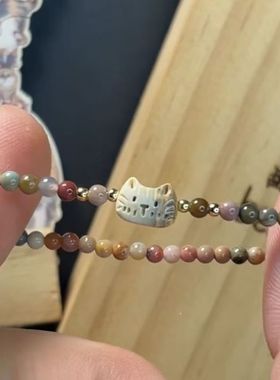 花脸小猫小众设计手链