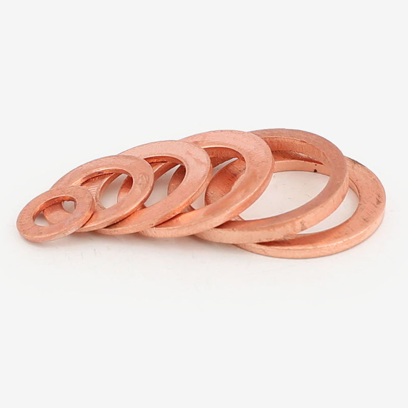 紫铜平垫片 密封铜平垫圈1-1.5-2mm厚平垫内径M5-M6-M8-M10-M48