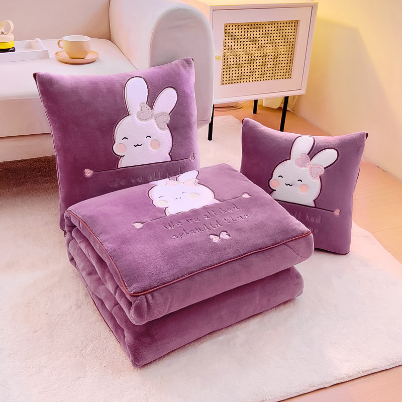 多功能抱枕被加厚二合一摺叠汽车载枕头被办公室午睡空调毯子靠枕