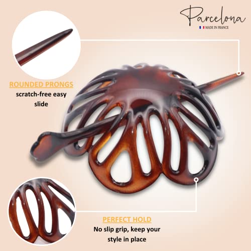 极速Parcelona French Radial CellBuloid Chignon Hair Slide Pi