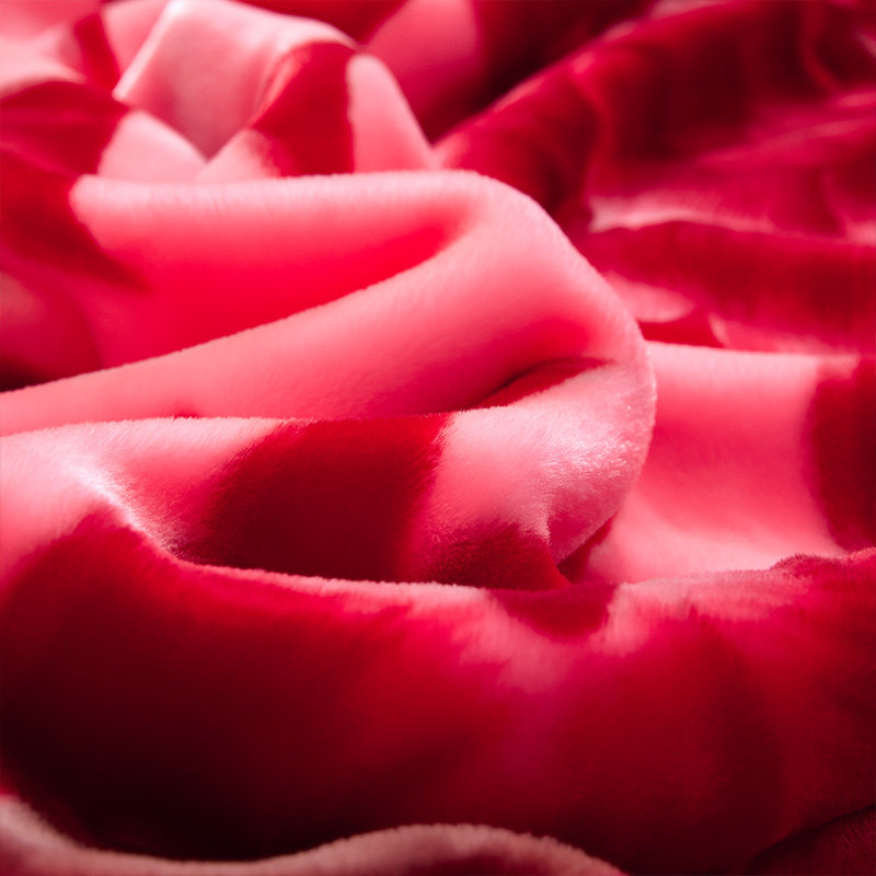 极速大红色结婚庆毛毯冬r季加厚保暖双层拉舍尔毯子单双人盖毯珊