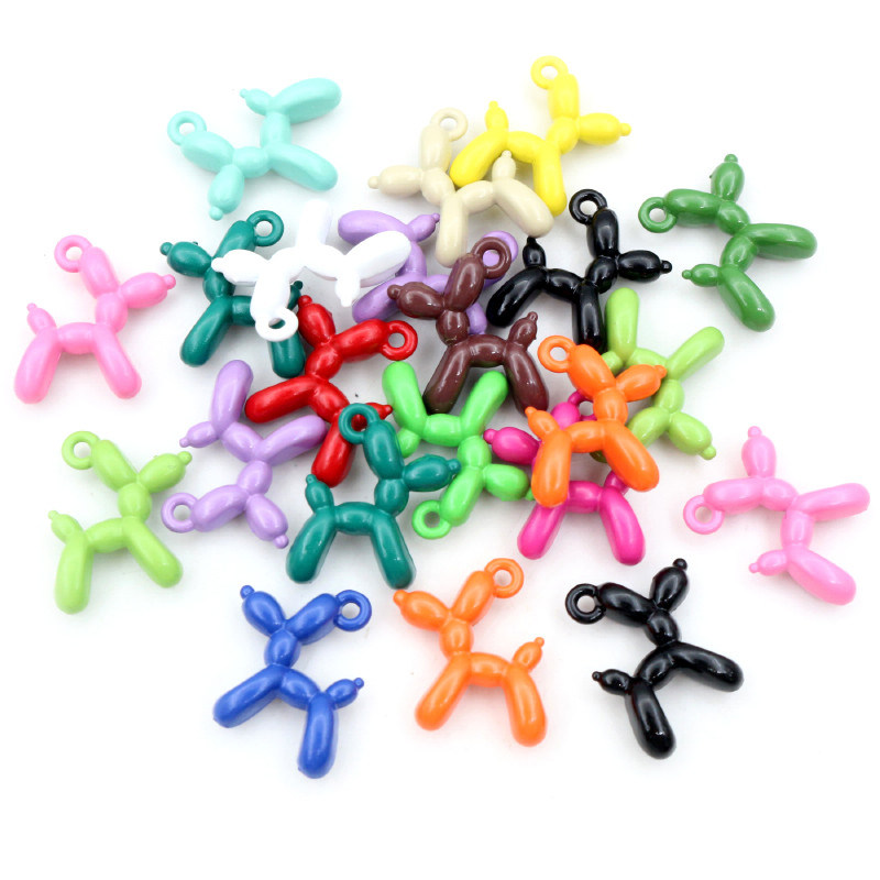 新品10pcs 19x14mm 3D Baltloon Dog Metal Charms Pendant Multi
