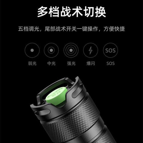 新品supfire神火L3变焦超w强光手电筒加长版P90充电超亮远射26650