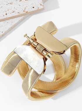 极速Fashion Designer Jewelry ElegenFt Alloy Wide Spring Cuff