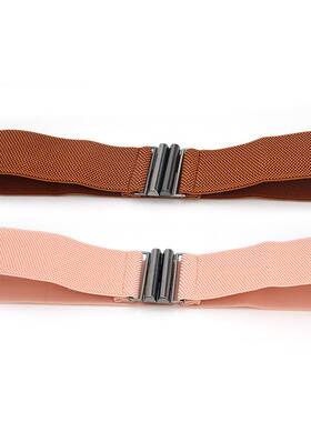 极速Wide Elastic Beltq Solid Color Corset Belt Metal Buckle