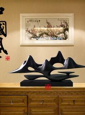 极速2022新中式客厅玄关摆件禅意酒店隔断艺术软装办W公室饰品酒