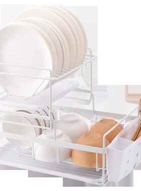 极速Kitchen dish rack Nordic black double plate cuWp sorting