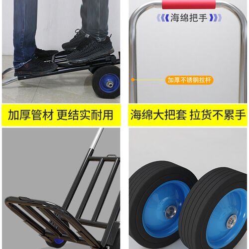 新品Folding and retractsable trolley for home shopping, comp
