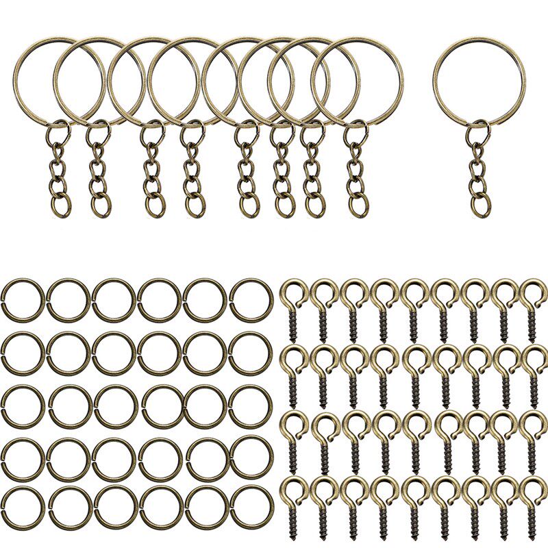 新品110/2d20Pcs Keychain Open Jump Rings Eye Pins Jewelry Ma