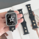 壳里斯iwatch表带S10暗黑限量版 朋克金属铆钉真皮S11小众设计新款 s9适用SE3苹果Applewatch手表S8高级感Ultra