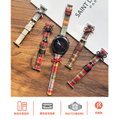 壳里斯iwatch表带S11圣诞蝴蝶结绒皮细款 格纹适用S10苹果applewatch华为GT6手表FIT4红米5小米9pro小众新款