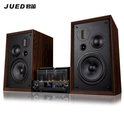 JUED君笛 S308发烧胆机组合音响套装三分频8寸hifi书架音箱家用