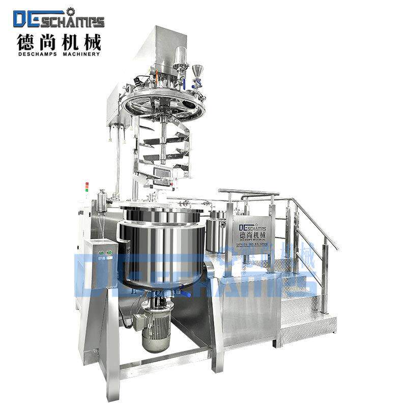 300L真空均质乳化机PLC触摸屏液压升降乳化机化妆品厂乳化分散机
