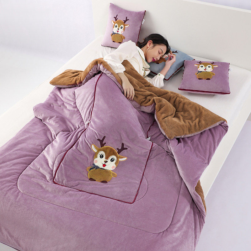 特厚抱枕被子冬被5斤2米长加绒加厚午休被子靠垫二合一办公室车载,居家布艺,抱枕被,淘宝优惠券,粉丝福利购,淘宝优惠卷