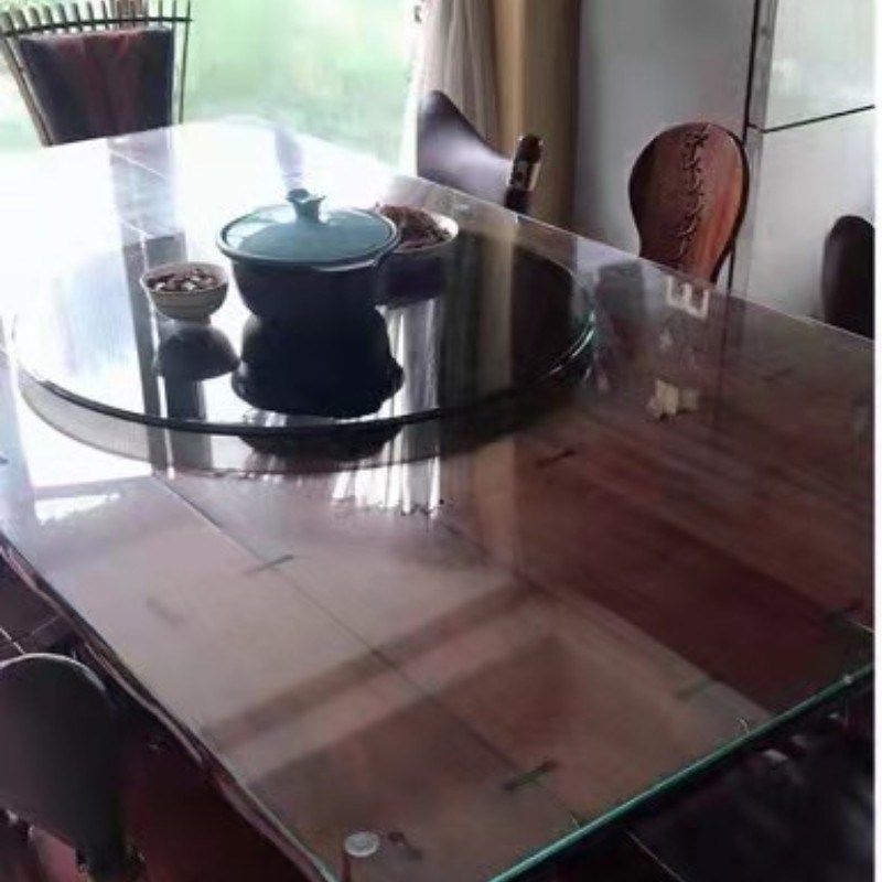 家用茶色咖啡色钢化玻璃餐桌转盘酒店大圆桌轴承玻璃转台芯底座,住宅家具,玻璃餐桌,淘宝优惠券,粉丝福利购,淘宝优惠卷