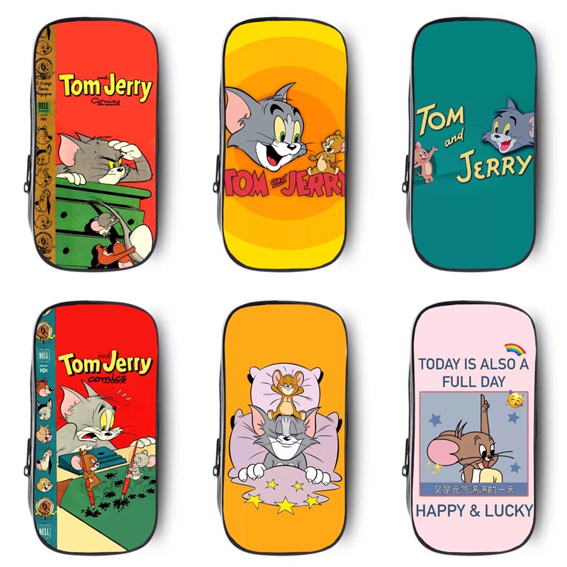 猫和老鼠笔袋动漫文具盒男孩子铅笔盒初中小学生时尚帆布拉炼笔袋