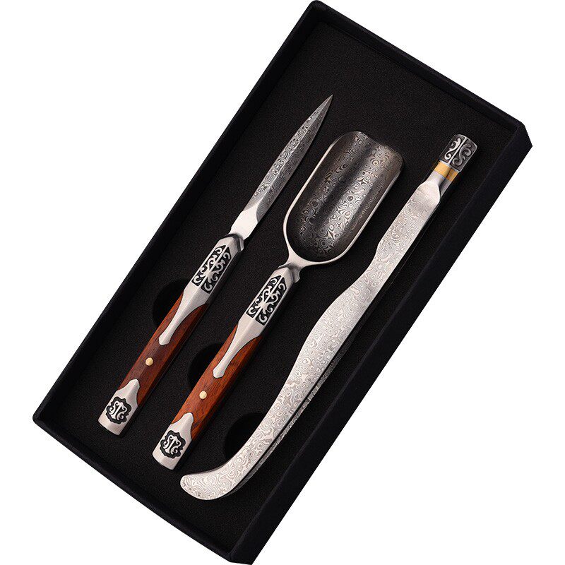 从简大马士革普洱茶刀功夫茶具茶道零配件茶勺茶针茶夹六君子套装