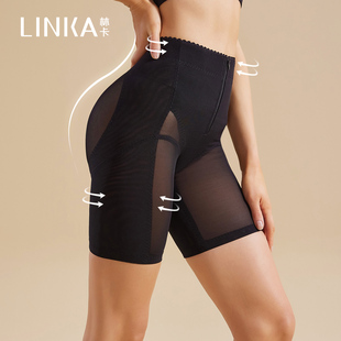 林卡塑无痕拉链中腰3D立体收腹提臀产后修复中腿享瘦裤塑身裤