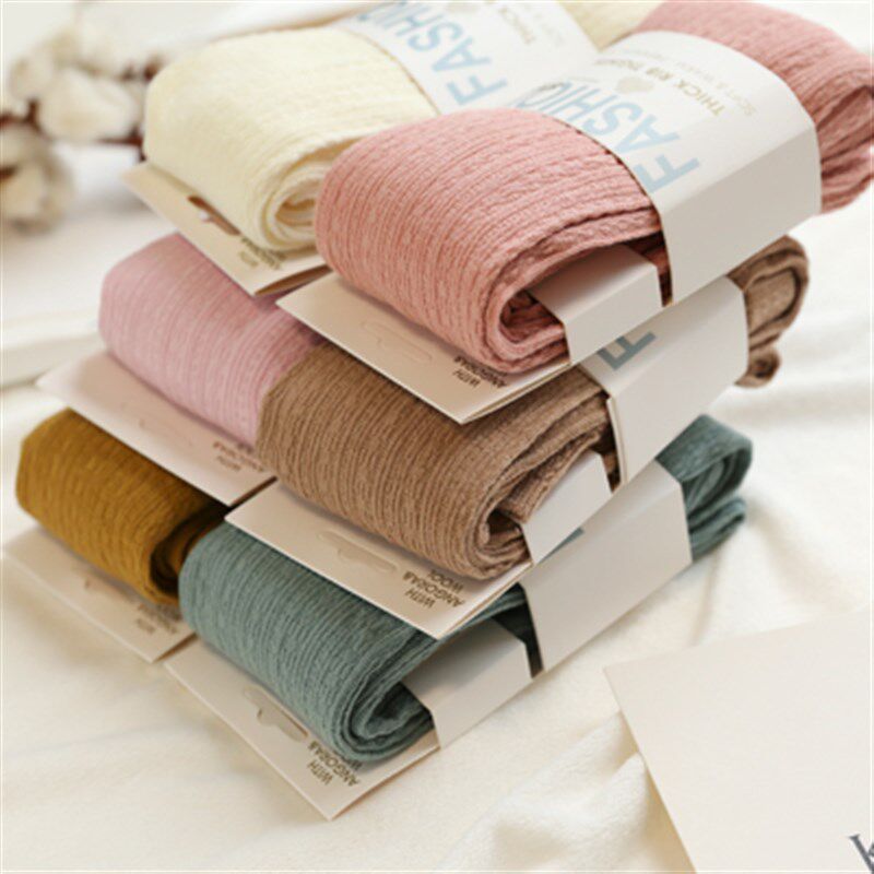 春秋冬款连裤袜大码糖果棉质加厚显瘦麻花竖条袜踩脚九分女打底裤