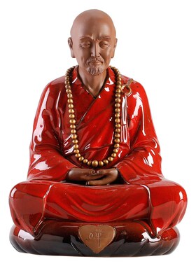 禅意中式摆件弘一法师陶瓷历史人物李叔同佛像雕塑玄关客厅书房