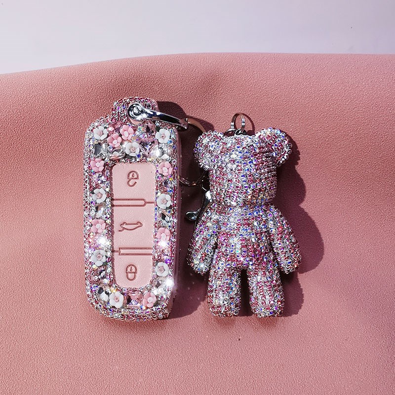 专用07款-16款大众CC钥匙套老款迈腾插入式汽车钥匙包扣女款镶钻