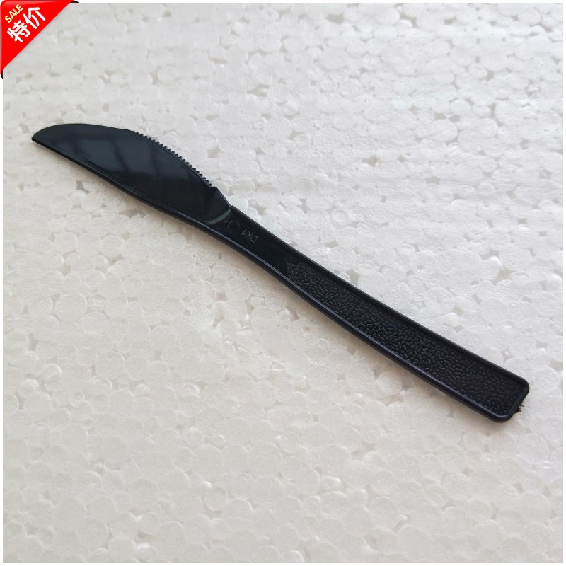 一次性勺子塑料甜品汤粥西餐拌饭调羹加厚单支独立包装黑色5寸勺