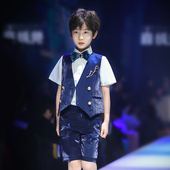 礼服生日花童马甲英伦走秀主持人钢琴演出服 男童夏季 儿童西装 套装