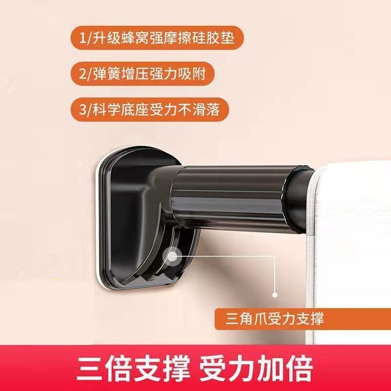 免打孔晾衣杆伸缩杆安装不锈钢支撑架收缩室内阳台挂衣柜窗帘杆子