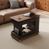 IFJE 原木奶油风带轮小推车沙发边柜小户型家可移动升降折叠边几