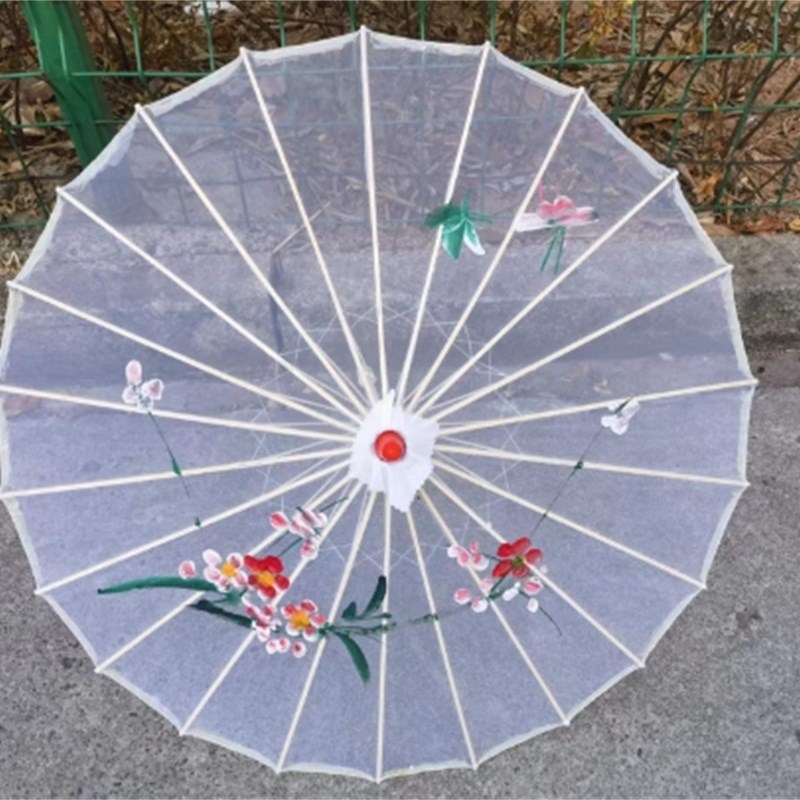 演出道具舞蹈走秀油纸绢布透明伞跳舞广场舞民族舞工艺伞古风表演