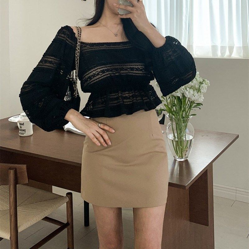 灰色西装半身裙女夏季2024新款高腰裙裤修身显瘦短裙a字包臀裙子