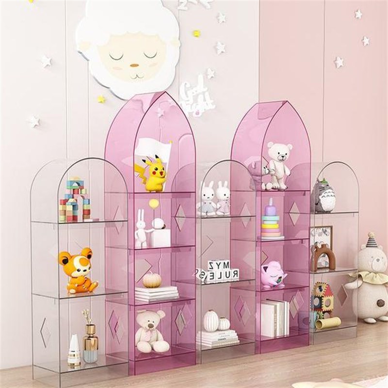 亚克力书柜落地书架带门收纳防尘柜客厅小型多层展示架手办置物架