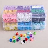 子区分标记号码 彩色尺码 透明裤 店童装 圈扣粒环 扣收纳盒可印字服装