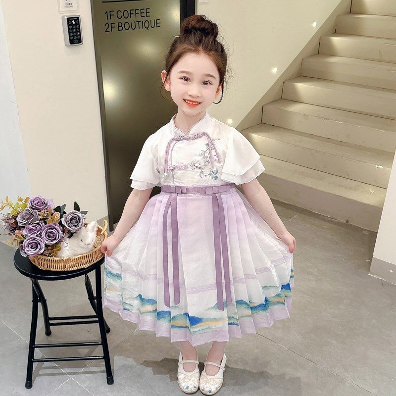 女童渐变马面裙夏季2024新款儿童汉服连衣裙夏装夏款新中式小女孩,童装/婴儿装/亲子装,唐装,淘宝优惠券,粉丝福利购,淘宝优惠卷