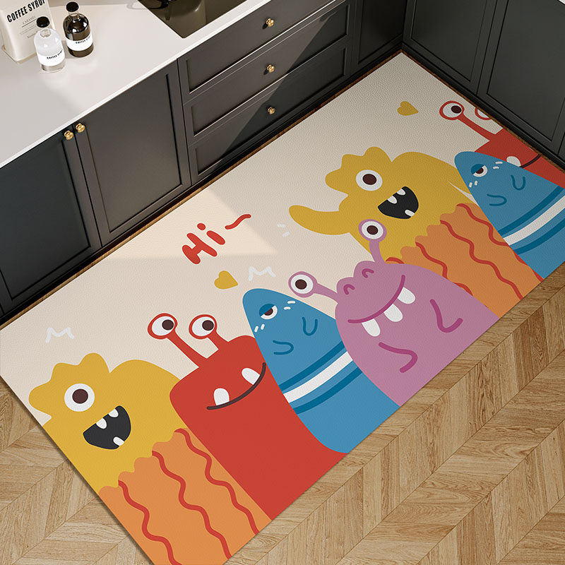 厨房地垫防滑防油可擦免洗垫子整铺2023新款家用软硅藻泥吸水地垫