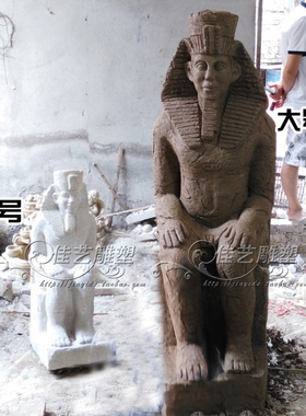 大型落地玻璃钢人物雕塑摆设埃及法老雕像塑像门厅过道高端摆件