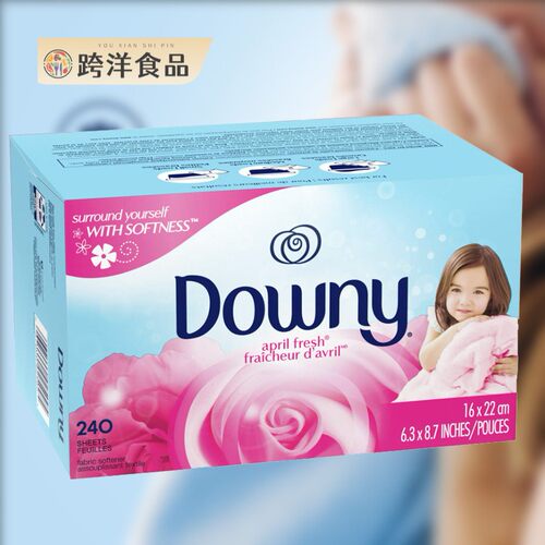美国进口Downy当妮四月花香衣物柔顺片 抗静电芳香烘干机香水纸