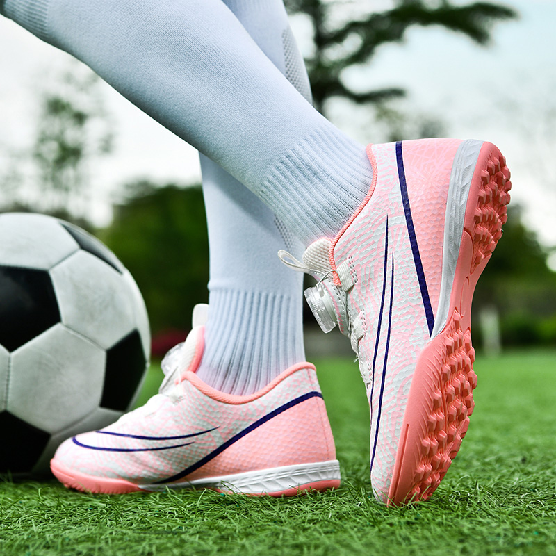 儿童足球鞋tf碎钉青少年中小学生足球训练鞋男女童免系带耐磨防滑