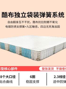 全拆式九区酷布独立袋装弹簧床垫双面软硬可调节除螨
