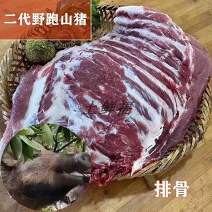 土鲜福散养野二代跑山猪猪排骨新鲜冷冻整条生排骨带脊骨顺丰包邮