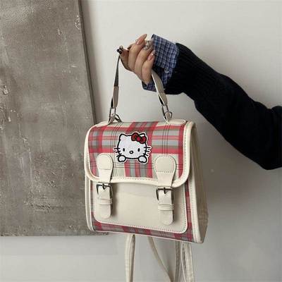 hellokitty背包斜挎包两用二合一可爱kt猫单肩手提旅游双肩包小型