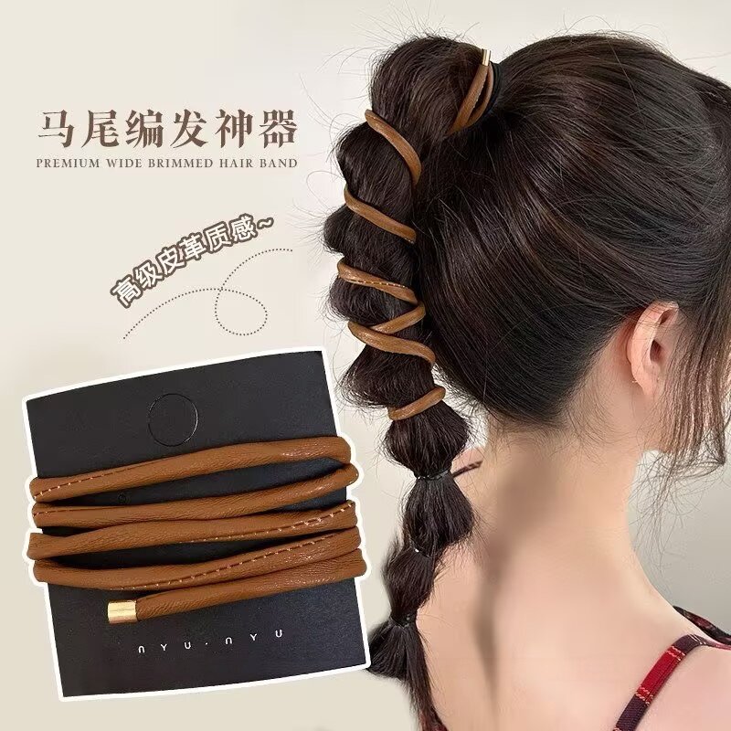 韩系皮质绑发发绳温柔百搭发绳