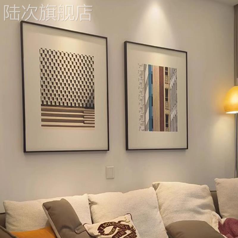 现代简约抽象线条客厅玄关书房艺术装饰画卧室书房小众高级感壁画图片