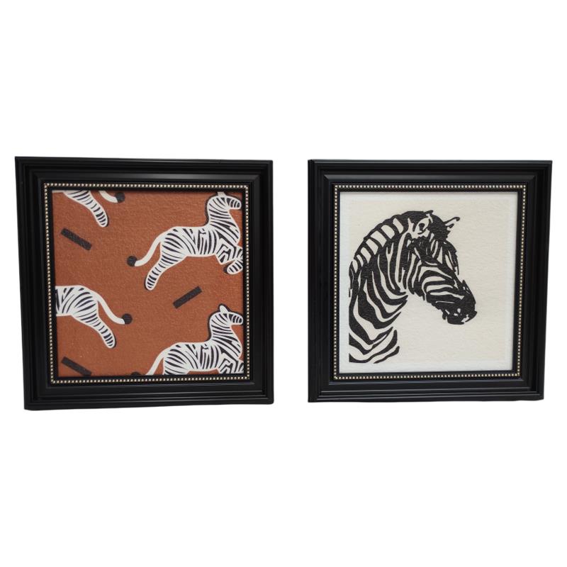 中古法式骏马客厅装饰画S068现代简约文艺覆古餐厅二联44