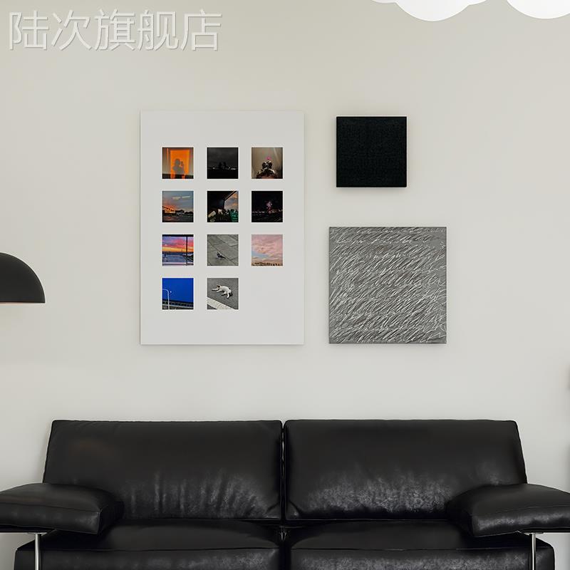 北欧装饰画极简抽象线条黑白灰无框画小众客厅卧室沙发背景墙挂画图片