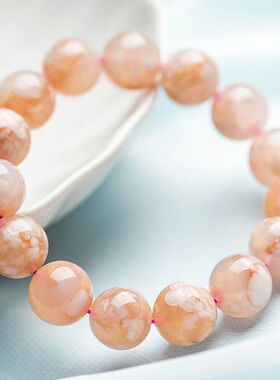 天然樱花玛瑙手串海洋玉女手链