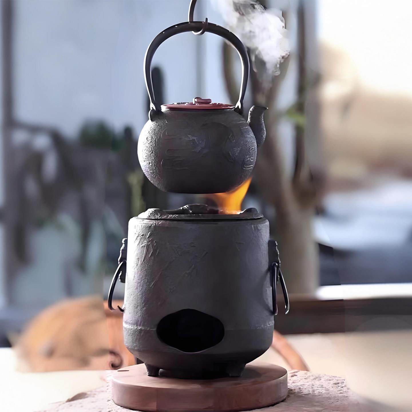 铸铁炭炉复古煮茶炉日式铁壶纯手工烧水风炉耐高温明火取暖炉茶具,餐饮具,煮茶炭,淘宝优惠券,粉丝福利购,淘宝优惠卷